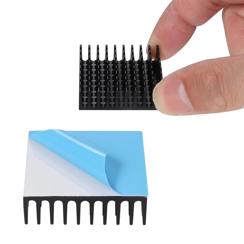 Manesi 6PCS Heat Sink 35x35x10mm / 1.38x1.38x0.39 inch Aluminum Small Heatsink with Double Sided Thermal Tape for CPU IC LED Board Cooler for Cooling Stepper Motor TEC1-12706 Peltier Module - Image 2